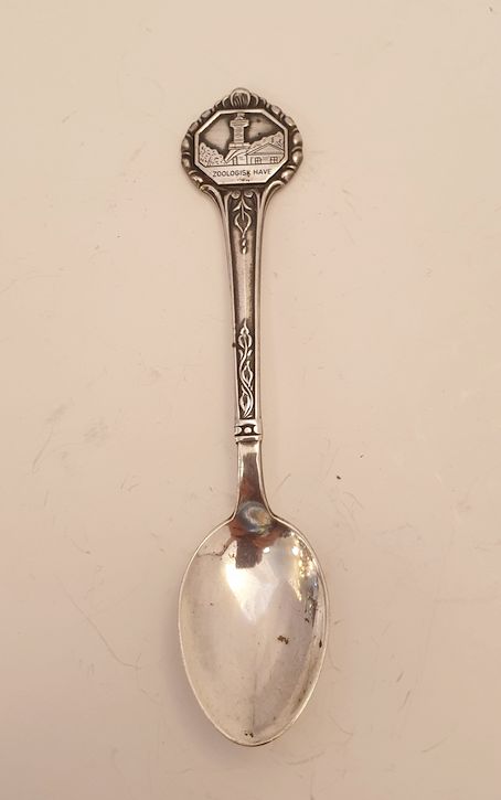 Danmark Zoologisk have souvenir kaffesked nysilver