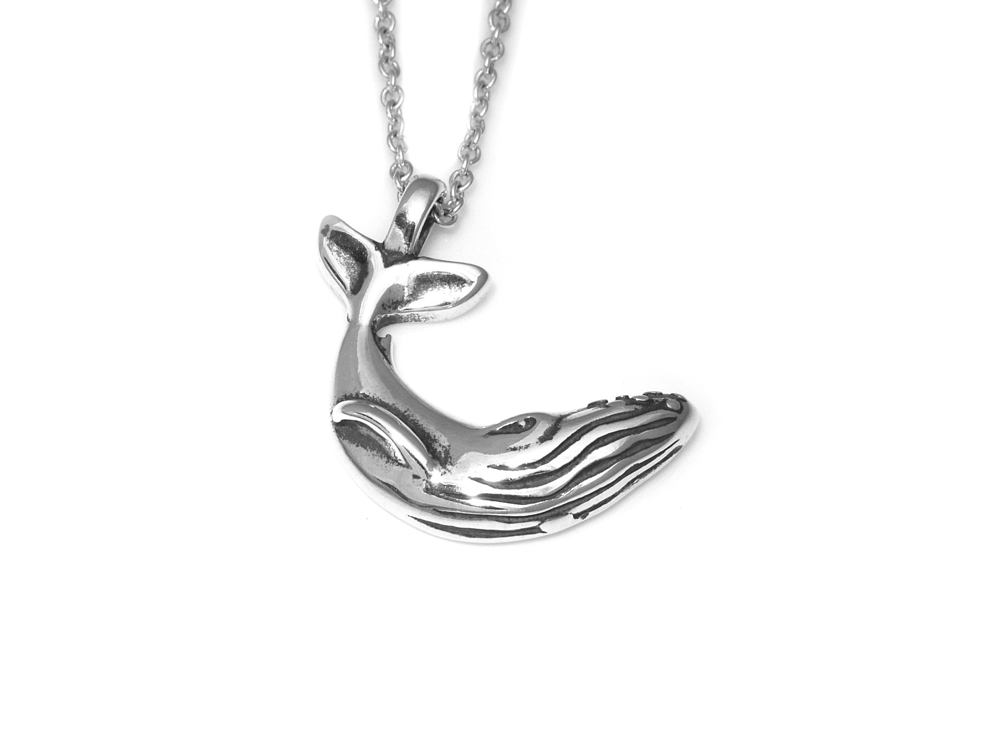 Blåval Halsband i Äkta 925 Silver, Val Hänge, Hav Accessoar, Djur Smycke - 2