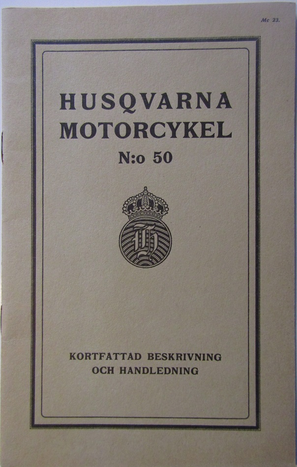 1930 Husqvarna N:o 50 Instruktionsbok svensk