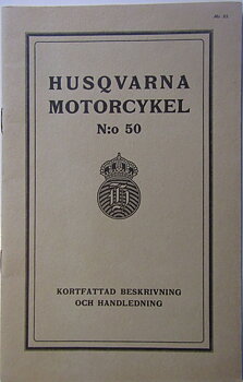 1930 Husqvarna N:o 50 Instruktionsbok svensk