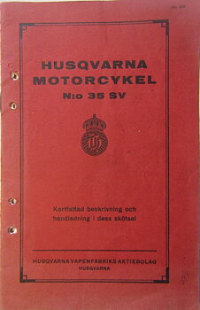 1933 Husqvarna N:o 35 SV Instruktionsbok svensk