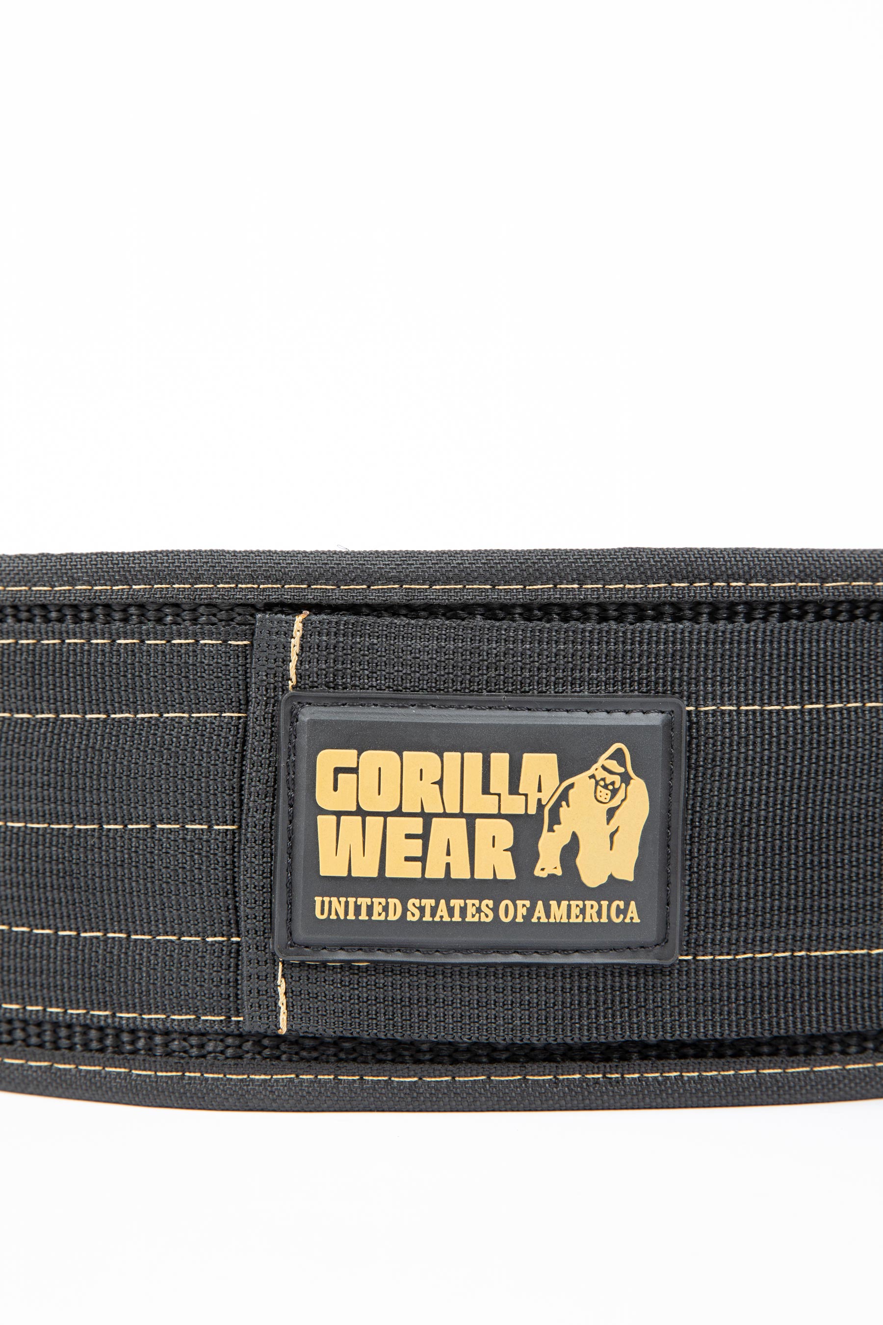 4 Inch Nylon Belt, black/gold - 2