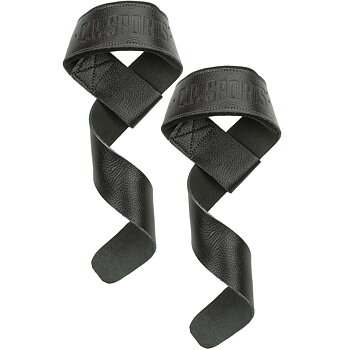 Padded Leather Lifting Straps, black
