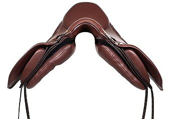 Akademisk sadel l i läder med polyflexbom. Flexzone- Saddles "Hispanola" - 5 Utbytbara koppjärn