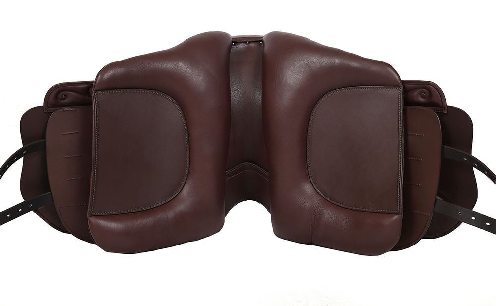 Akademisk sadel l i läder med polyflexbom. Flexzone- Saddles "Hispanola" - 5 Utbytbara koppjärn - 4