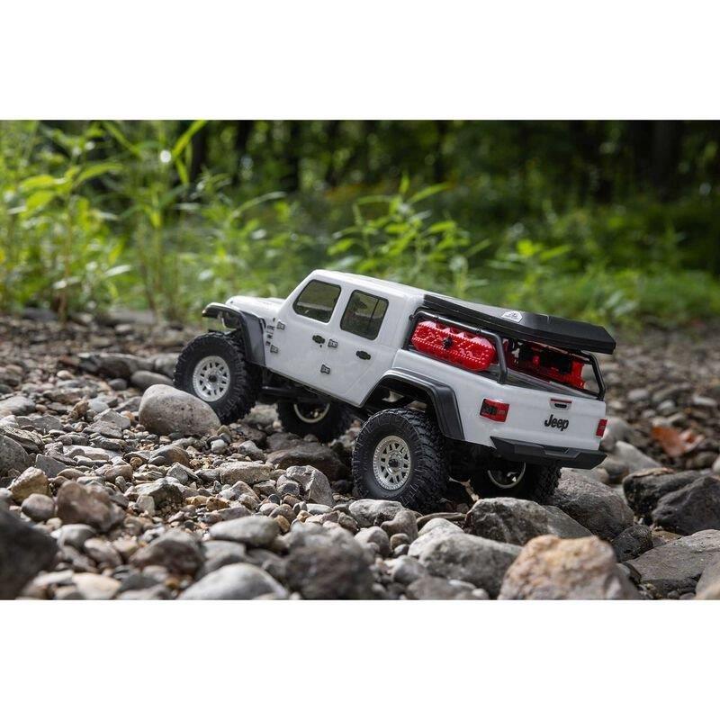 AXIAL 1/24 SCX24 Jeep JT Gladiator 4WD Rock Crawler Brushed RTR, White - 5