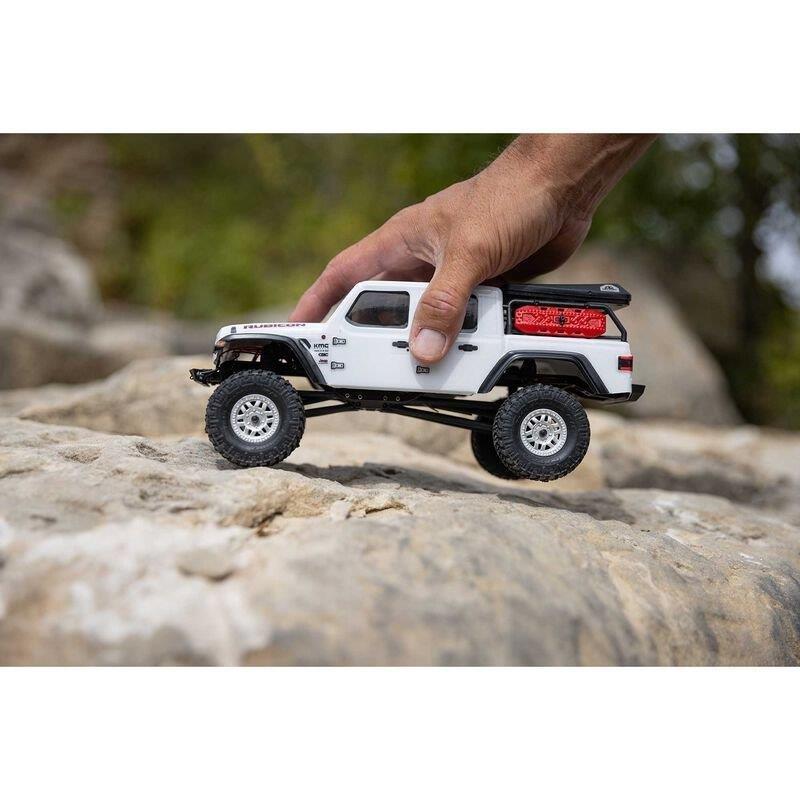 AXIAL 1/24 SCX24 Jeep JT Gladiator 4WD Rock Crawler Brushed RTR, White - 2