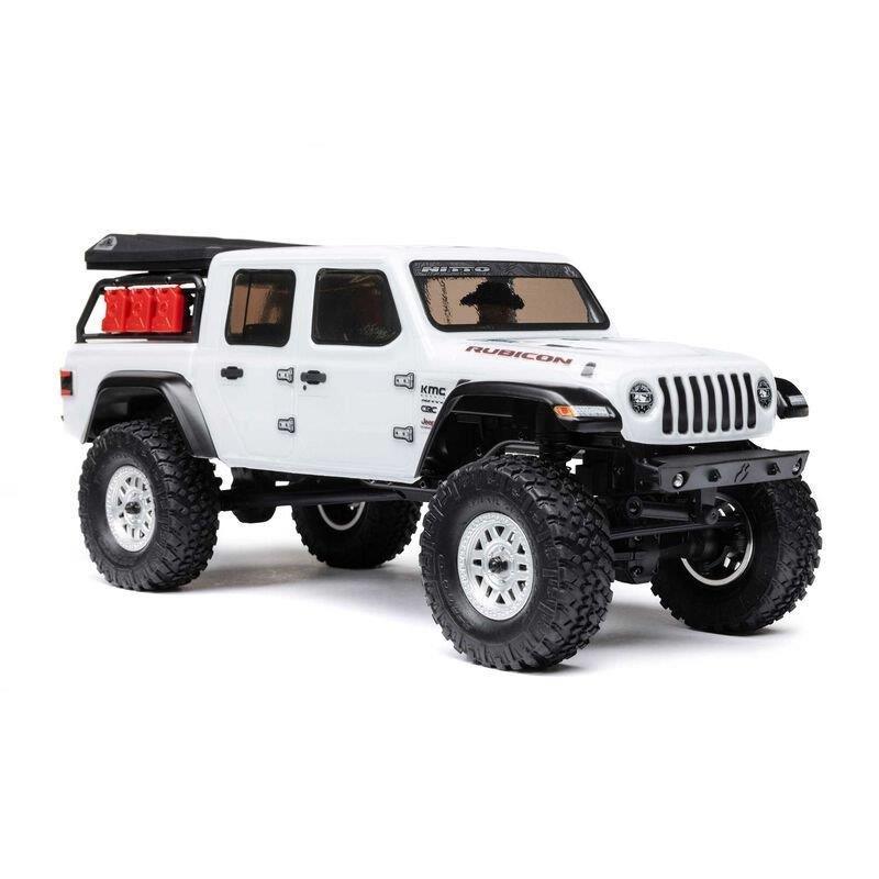 AXIAL 1/24 SCX24 Jeep JT Gladiator 4WD Rock Crawler Brushed RTR, White - 9