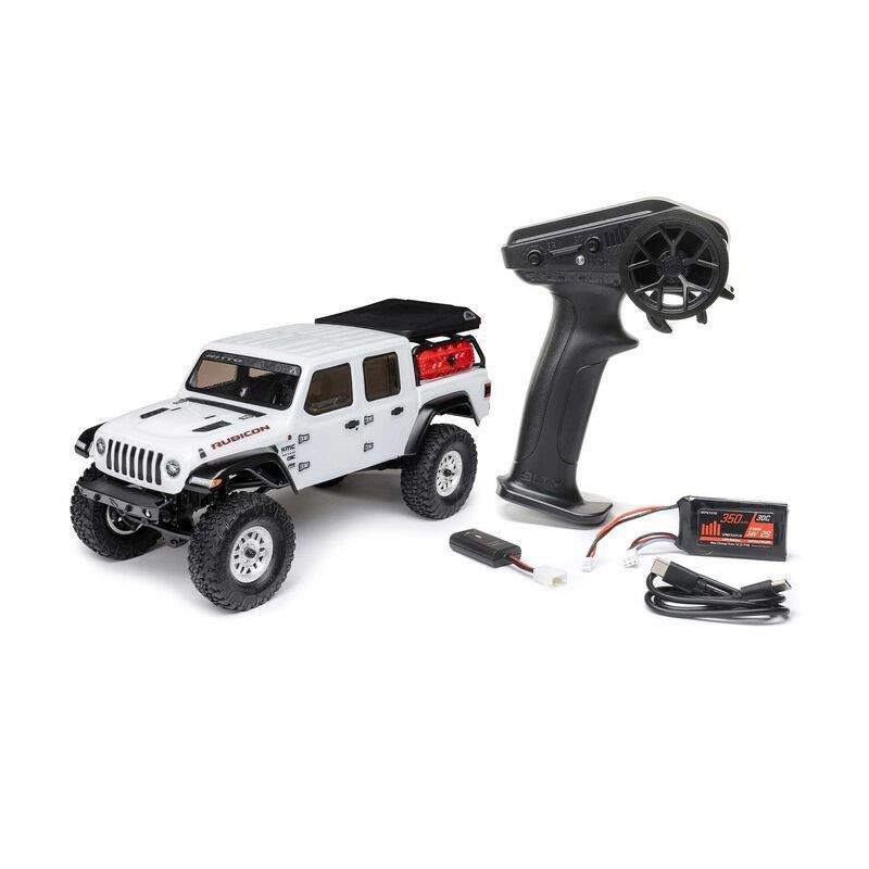 AXIAL 1/24 SCX24 Jeep JT Gladiator 4WD Rock Crawler Brushed RTR, White - 22