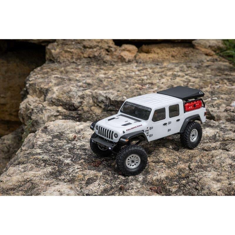 AXIAL 1/24 SCX24 Jeep JT Gladiator 4WD Rock Crawler Brushed RTR, White - 4