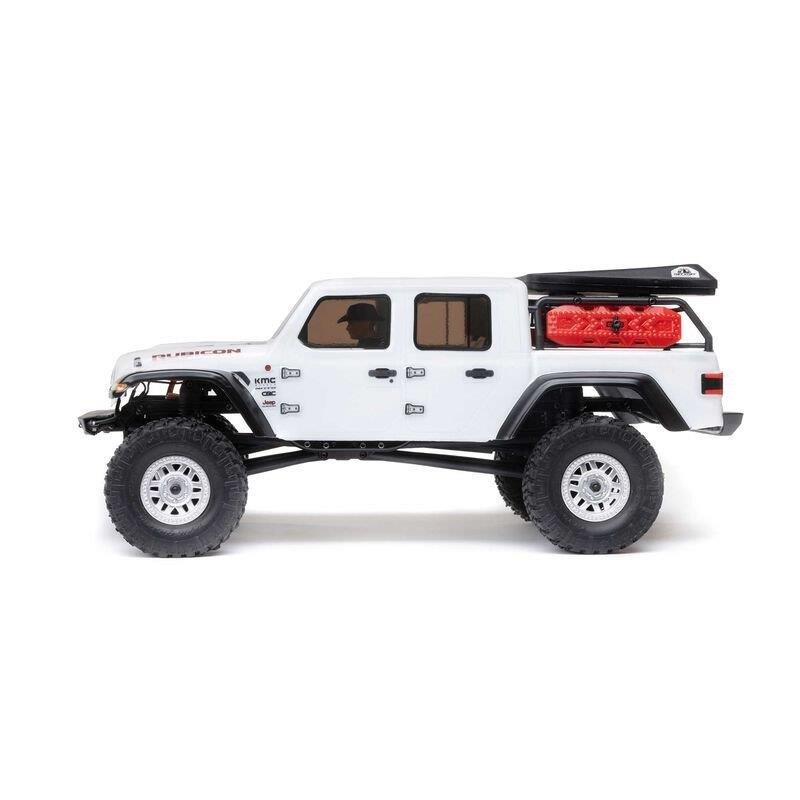 AXIAL 1/24 SCX24 Jeep JT Gladiator 4WD Rock Crawler Brushed RTR, White - 14