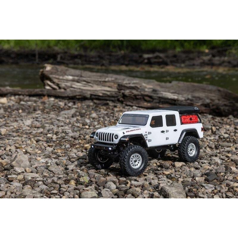AXIAL 1/24 SCX24 Jeep JT Gladiator 4WD Rock Crawler Brushed RTR, White - 3