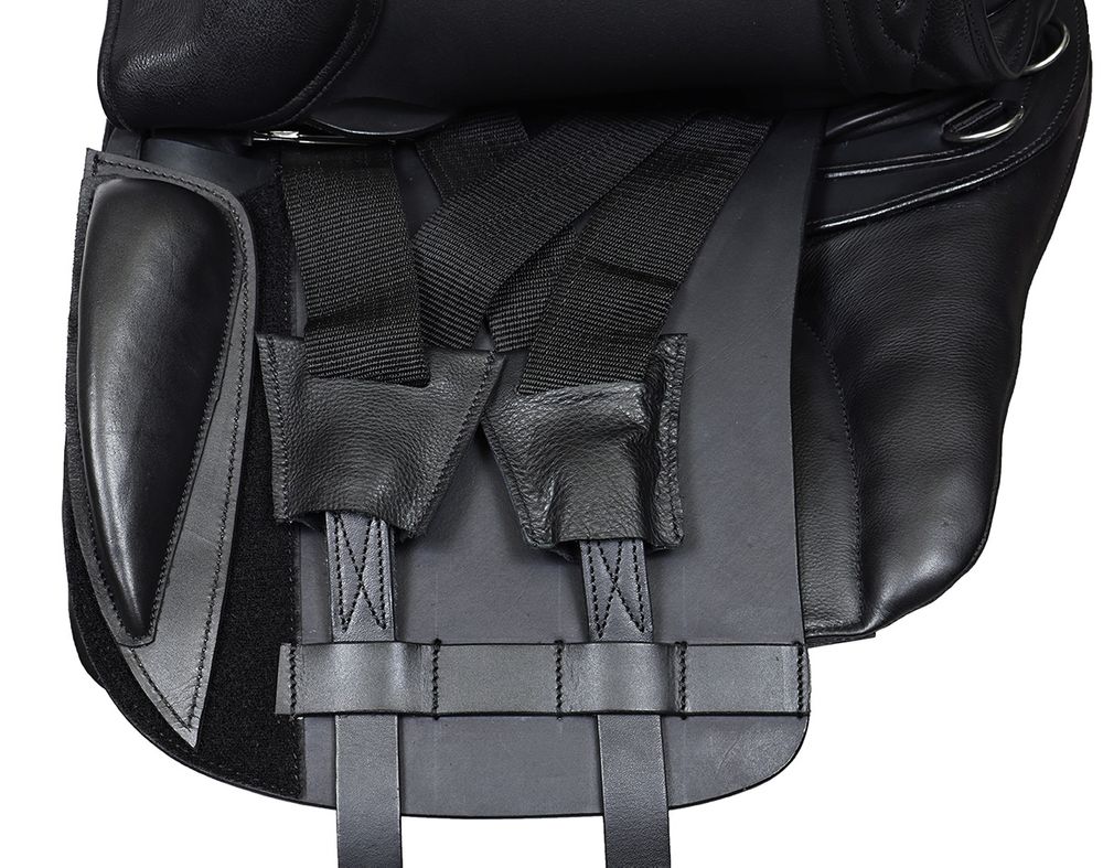 Akademisk sadel l i läder med polyflexbom. Flexzone- Saddles "Hispanola" - 5 Utbytbara koppjärn - 3