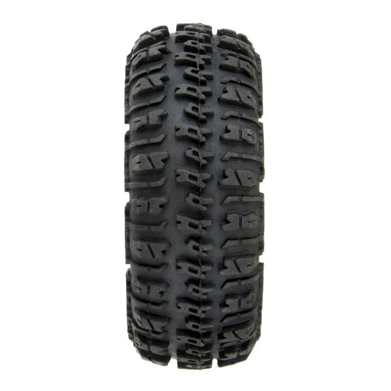 Proline 1/24 Trencher F/R 1.0 Tires Mounted 7mm Black Impulse (4): SCX24 - 2