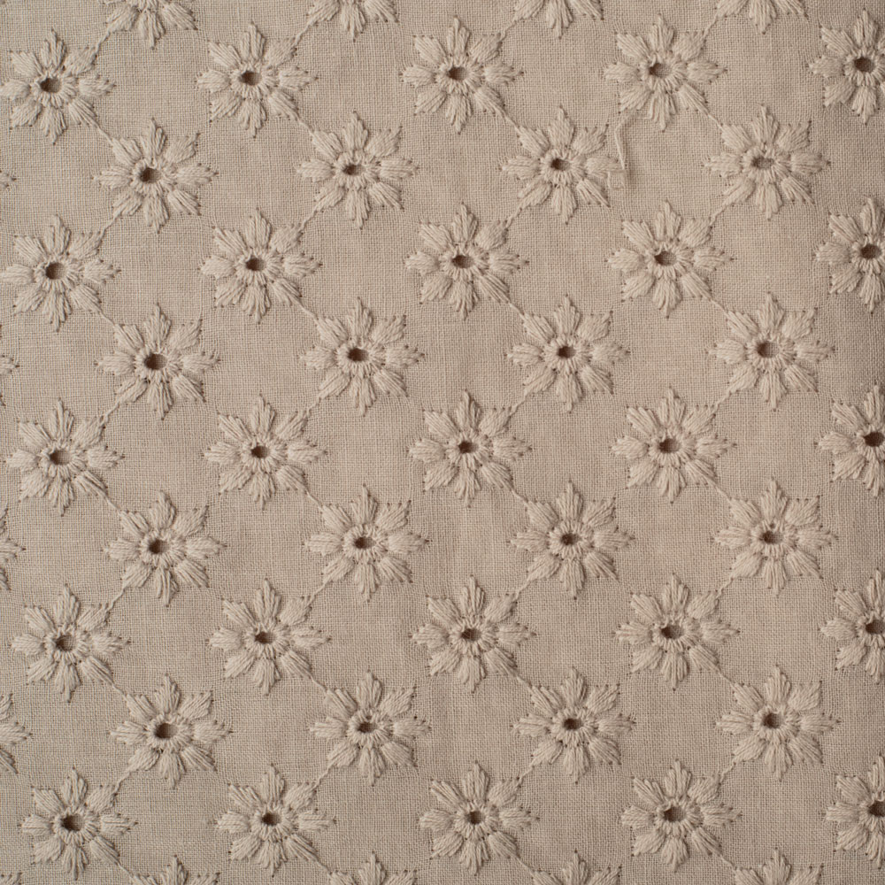 DAISY EMBROIDERY - LIGHT TAUPE - 2