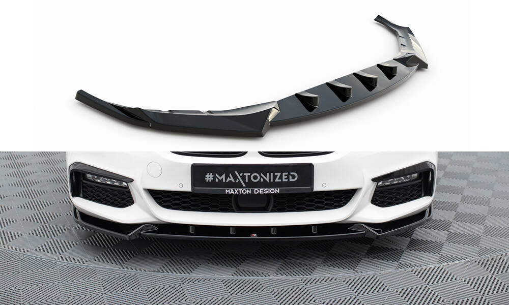 Maxton - FRONT SPLITTER V.4 BMW 5 M-PACK G30 / G31 - ABS Plast Blanksvart