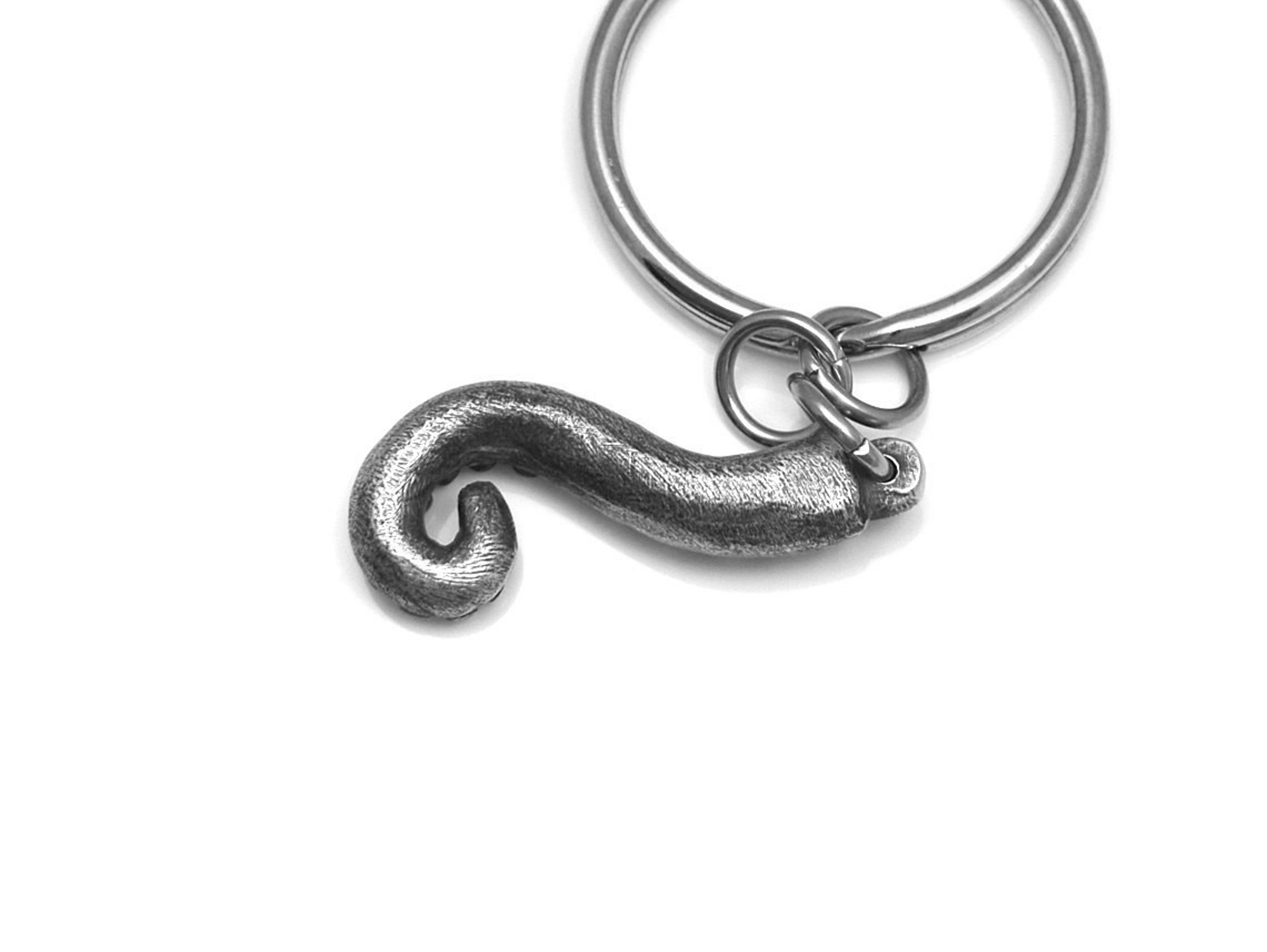 Bläckfisktentakel Nyckelring, Bläckfisk Accessoar, Tentakel Nyckelhållare i Tenn och Stål - 3