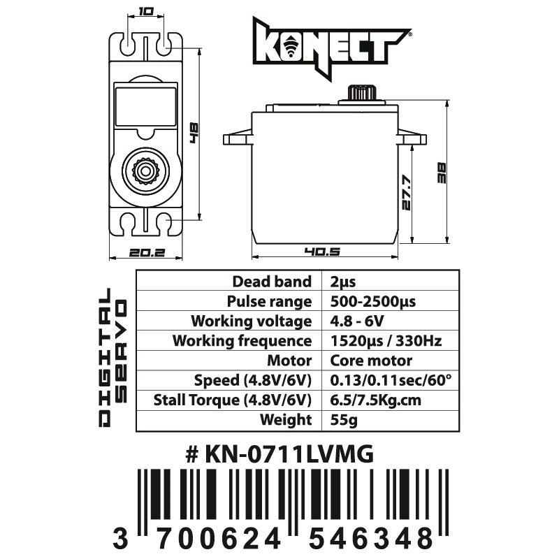 KONECT 7 kg Digital servo 7kg-0,11s/60° - 2