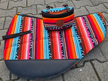 EDIX® Westernpad filtad ull RoundSkirt (inkl. 8 st ilägg), FluoLine