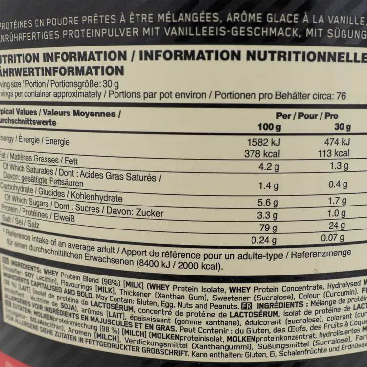 100% Whey Gold Standard 2,27kg     Vanilla Ice Cream - 2