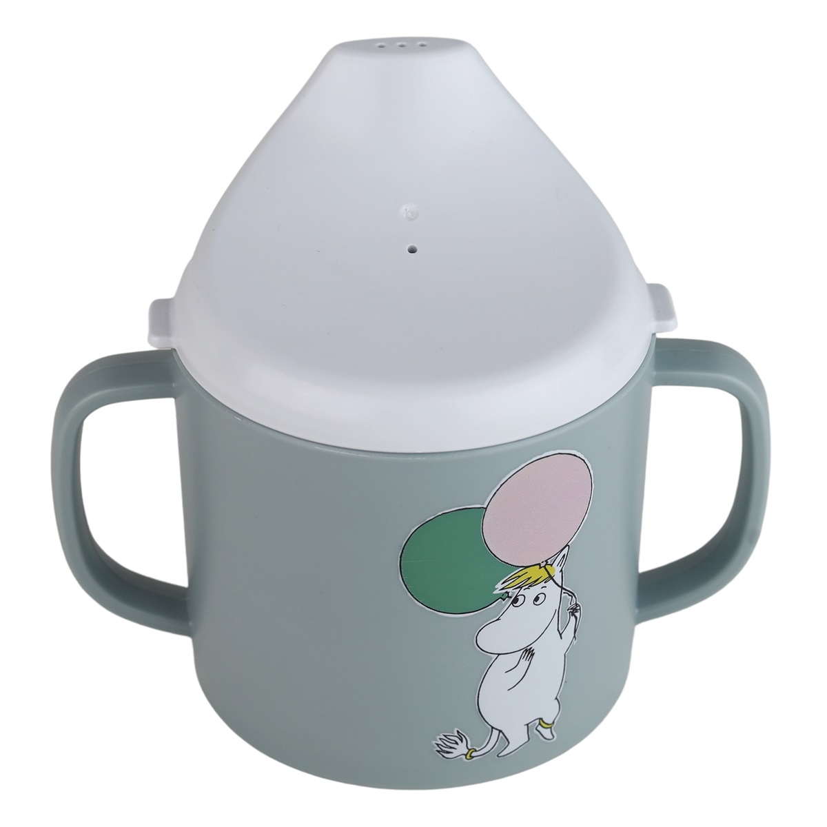MUMIN Pipmugg med Spillsäkert lock festligheter grå