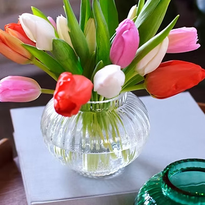 Vase à fleurs D 12,5 cm transparent - 2