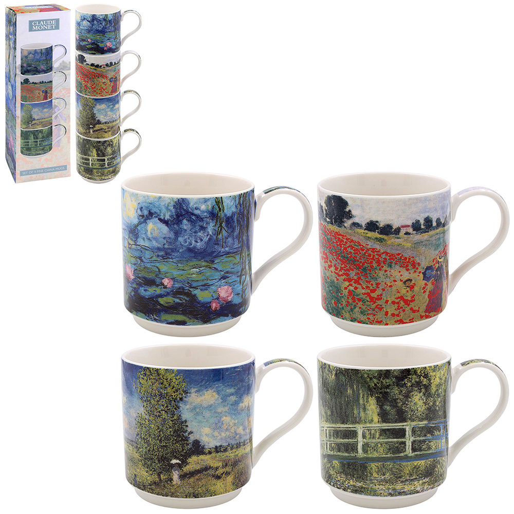 Claude Monet - 4 stapelbara muggar