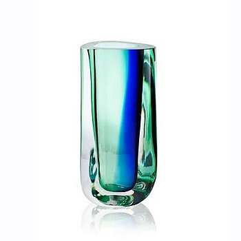 Refractio H 19,5 cm jarrón azul verde