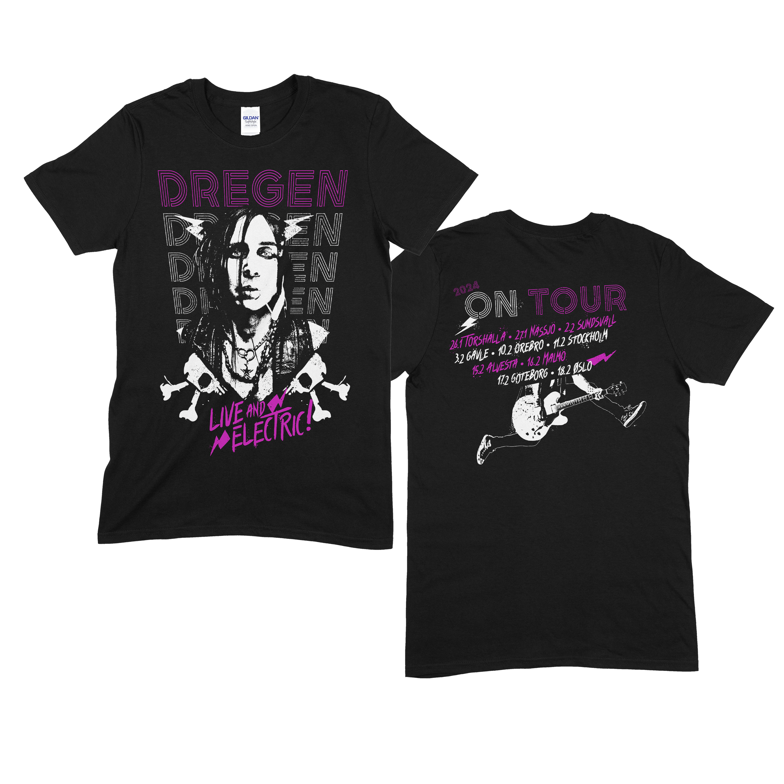 DREGEN - T-SHIRT, LIVE AND ELECTRIC