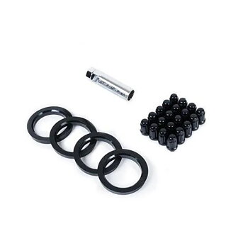 Tillbehör KIT BLACK | Vid köp av 4 st fälgar | 20 st bult/mutter | 4 st Navring