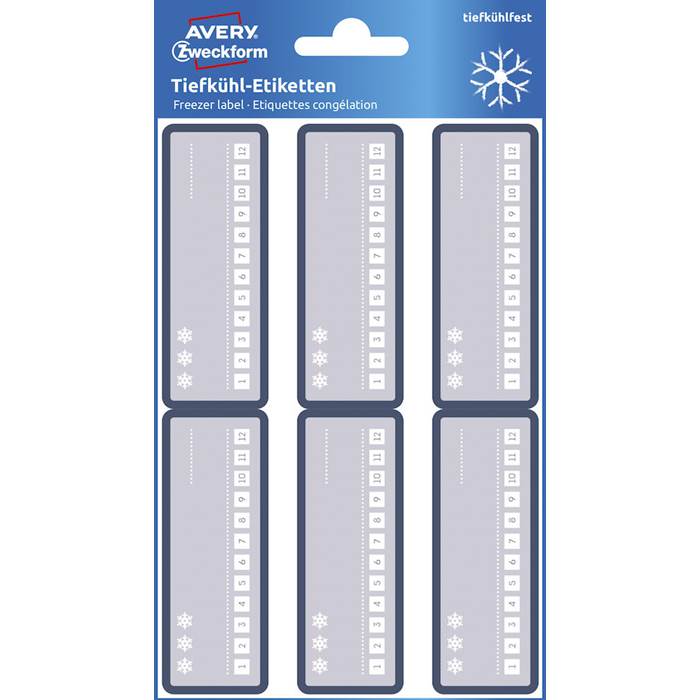 Frysetiket 26x73mm grå 24/fp