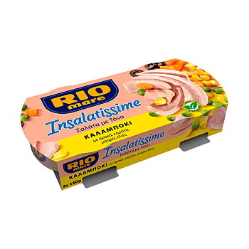 RIO MARE Insalatissime sallad med tonfisk majs med ärter  morötter & svarta oliver 2x160gr