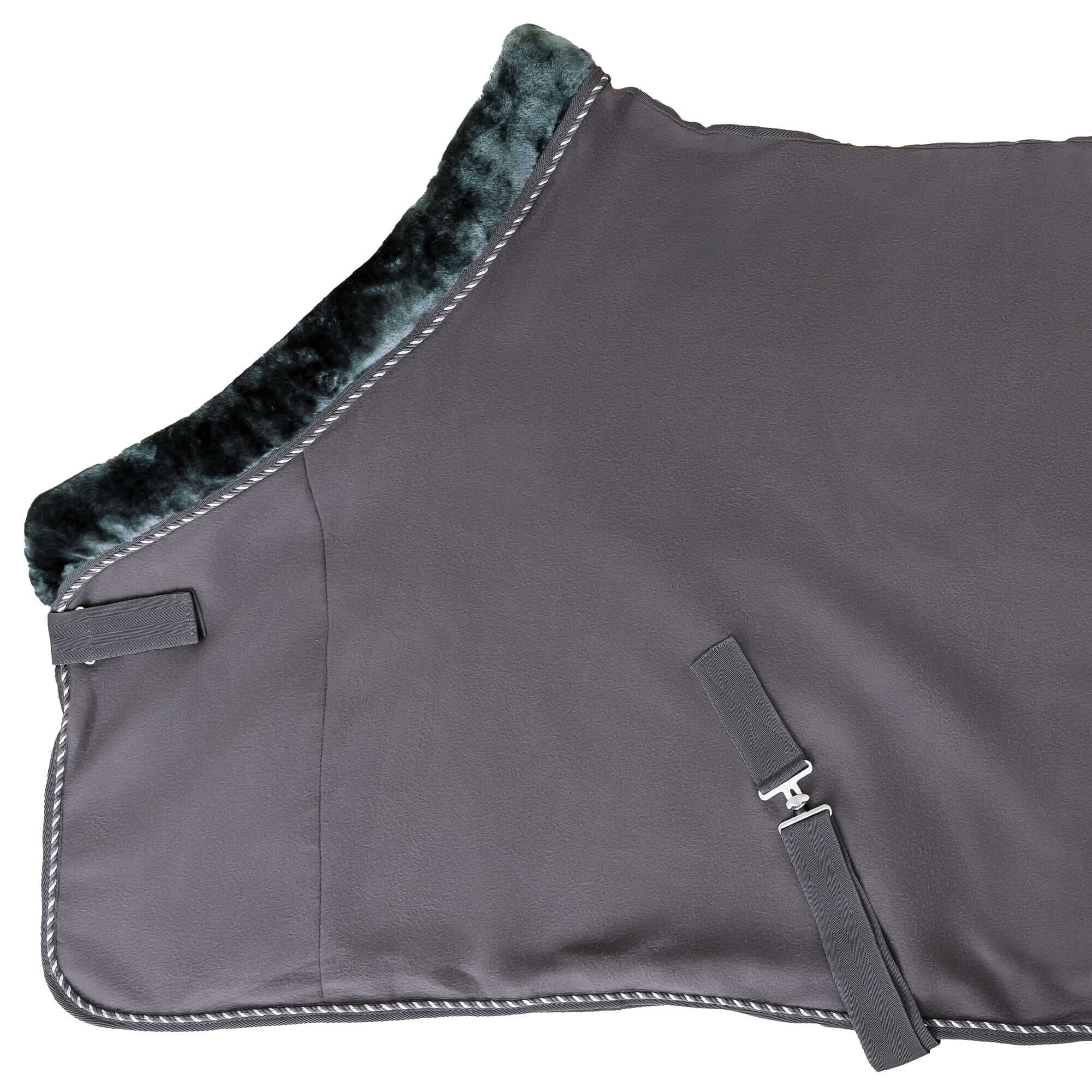 Top Reiter Fleecetäcke "SOFT LINE", grå/grön, 125cm - 4