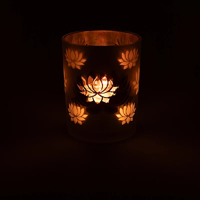 Ljuslykta frostad/metallic Lotus  - 4