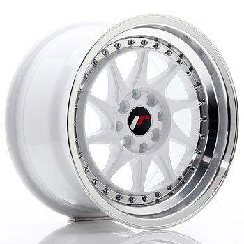 15" JR Wheels JR26 - White Machined Lip