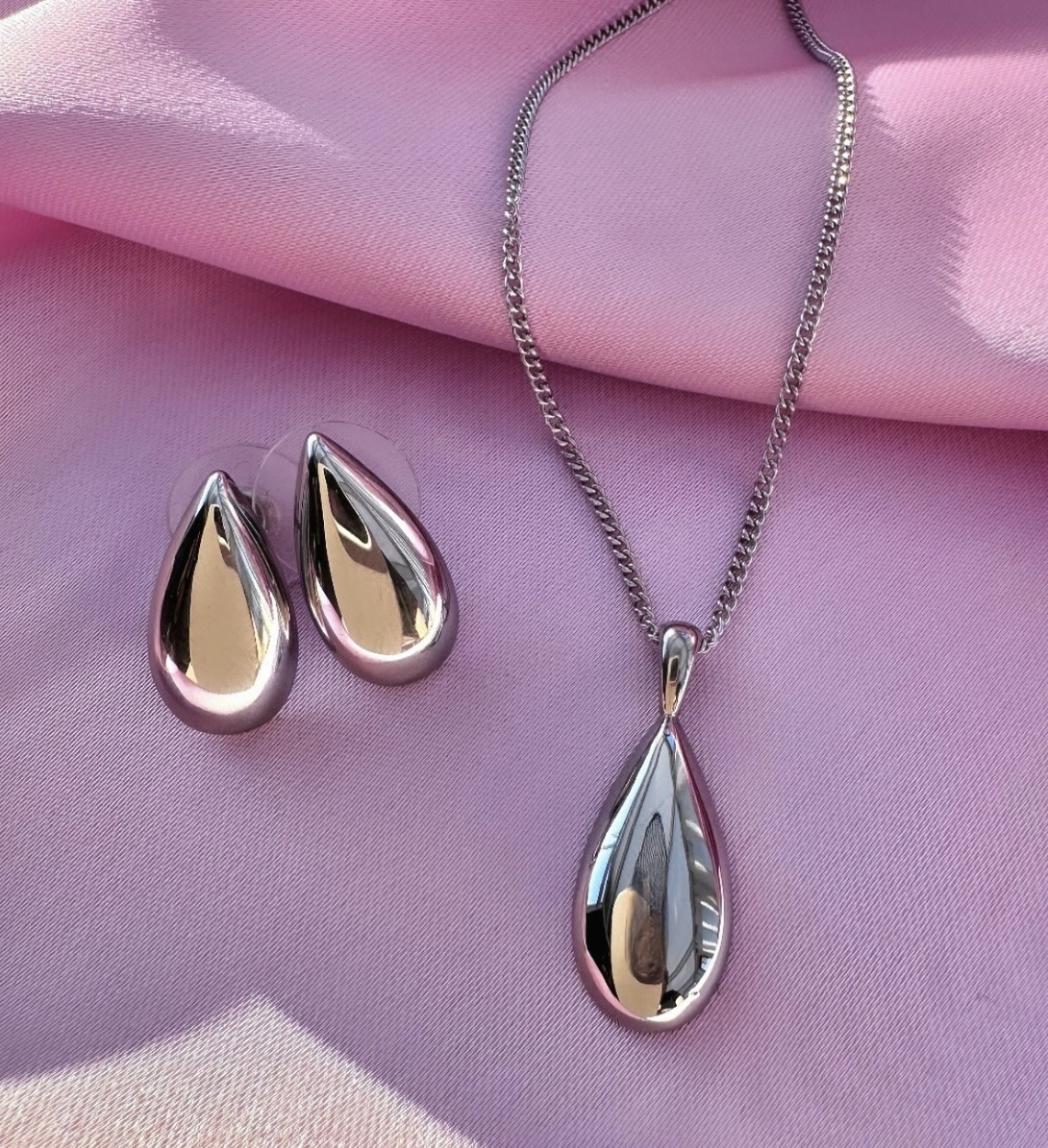 Cannes long necklace steel - 3
