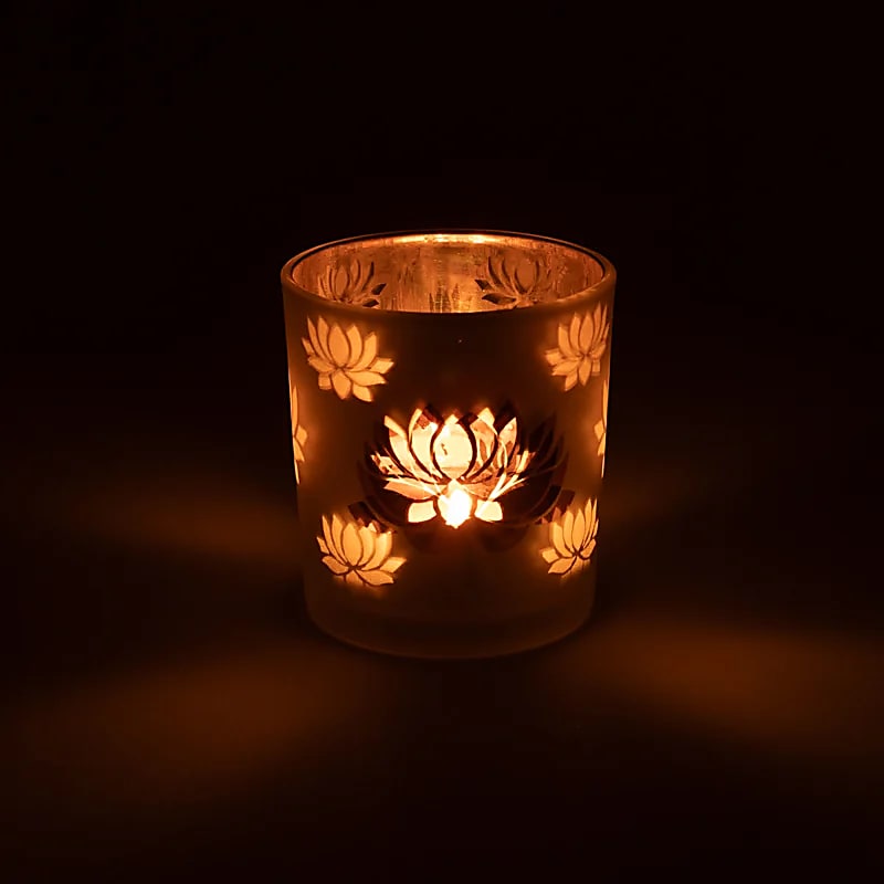 Ljuslykta  frostad/metallic Lotus  Mindre - 3