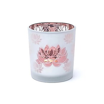 Ljuslykta  frostad/metallic Lotus  Mindre