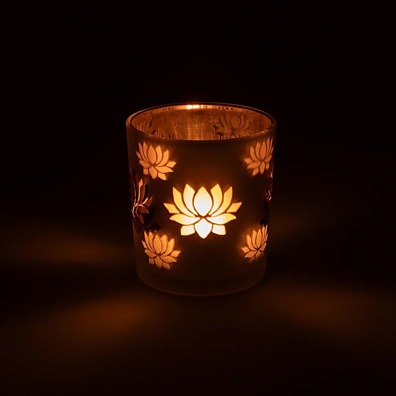 Ljuslykta  frostad/metallic Lotus  Mindre - 4