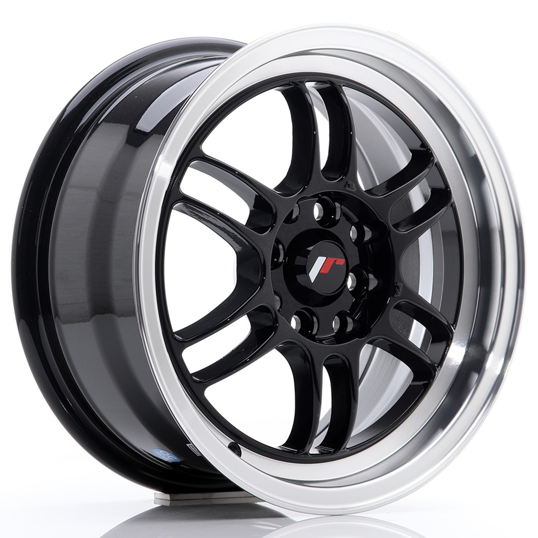 15" JR Wheels JR7 - Glossy Black Machined Lip
