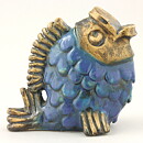 Willi Fischer (1960s) Blue Fish with Joyous Expression 14 cm (2)