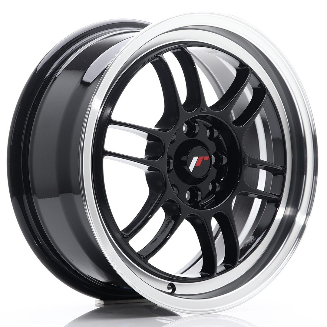 16" JR Wheels JR7 - Glossy Black Machined Lip
