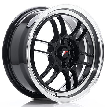 16" JR Wheels JR7 - Glossy Black Machined Lip