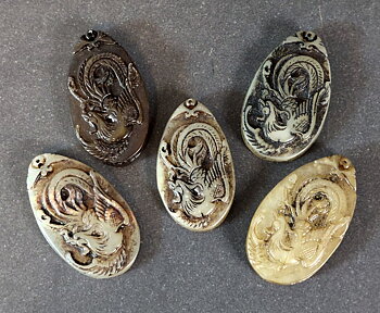 Fågel Fenix Talisman/Amulett med hål - Jade