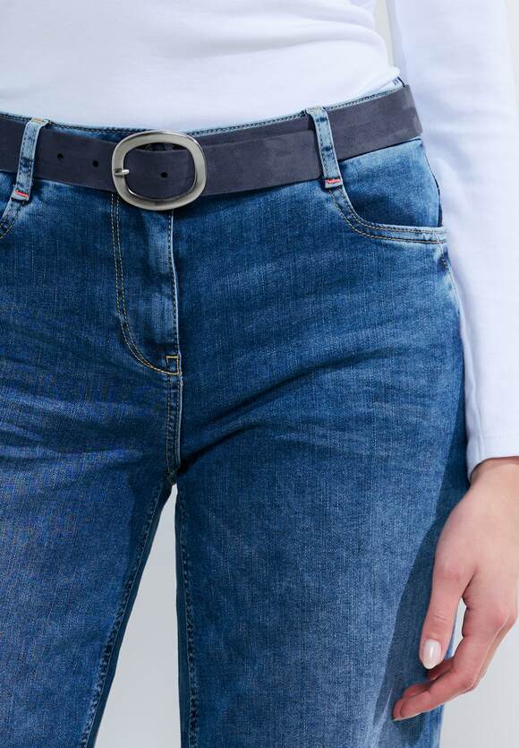 Faux Suede Belt - Mid Blue - Cecil