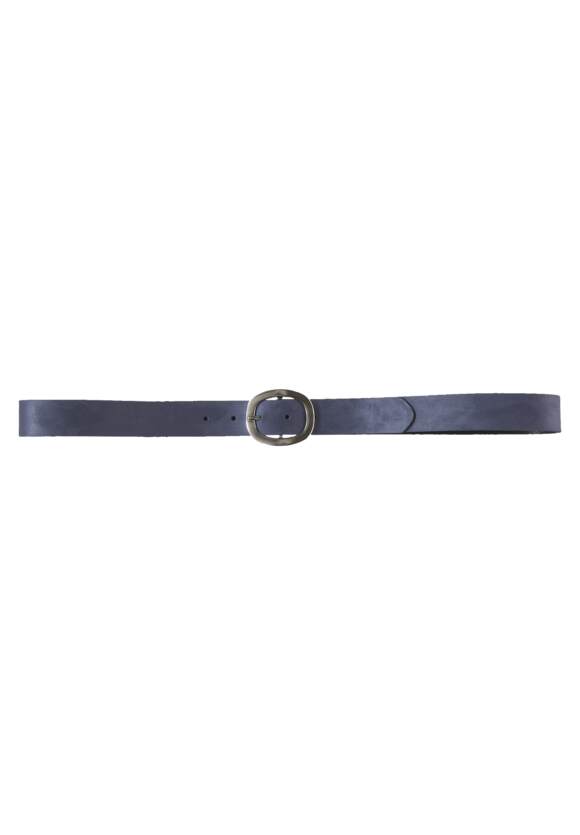 Faux Suede Belt - Mid Blue - Cecil - 4
