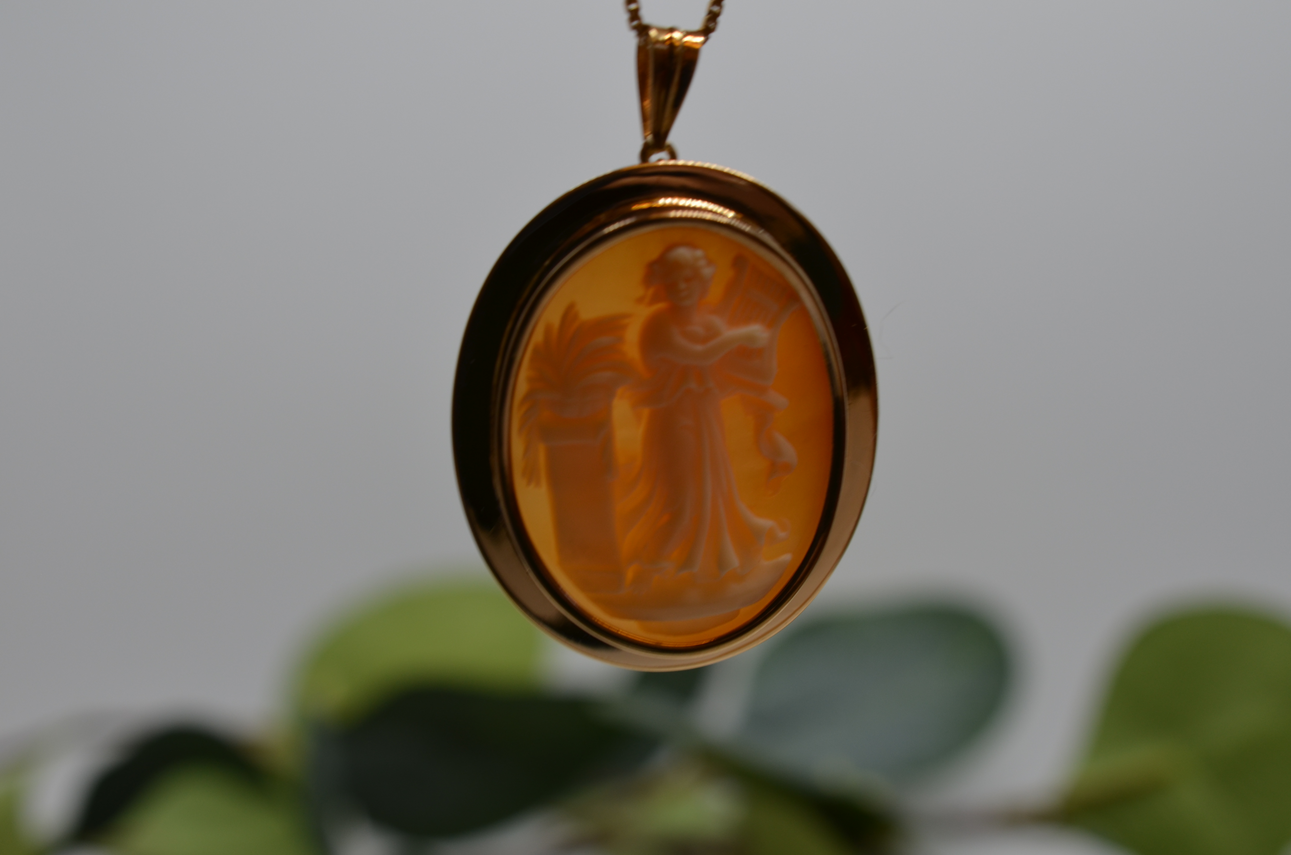 Vintage 18k camébrosch/hänge, 1960 - 8