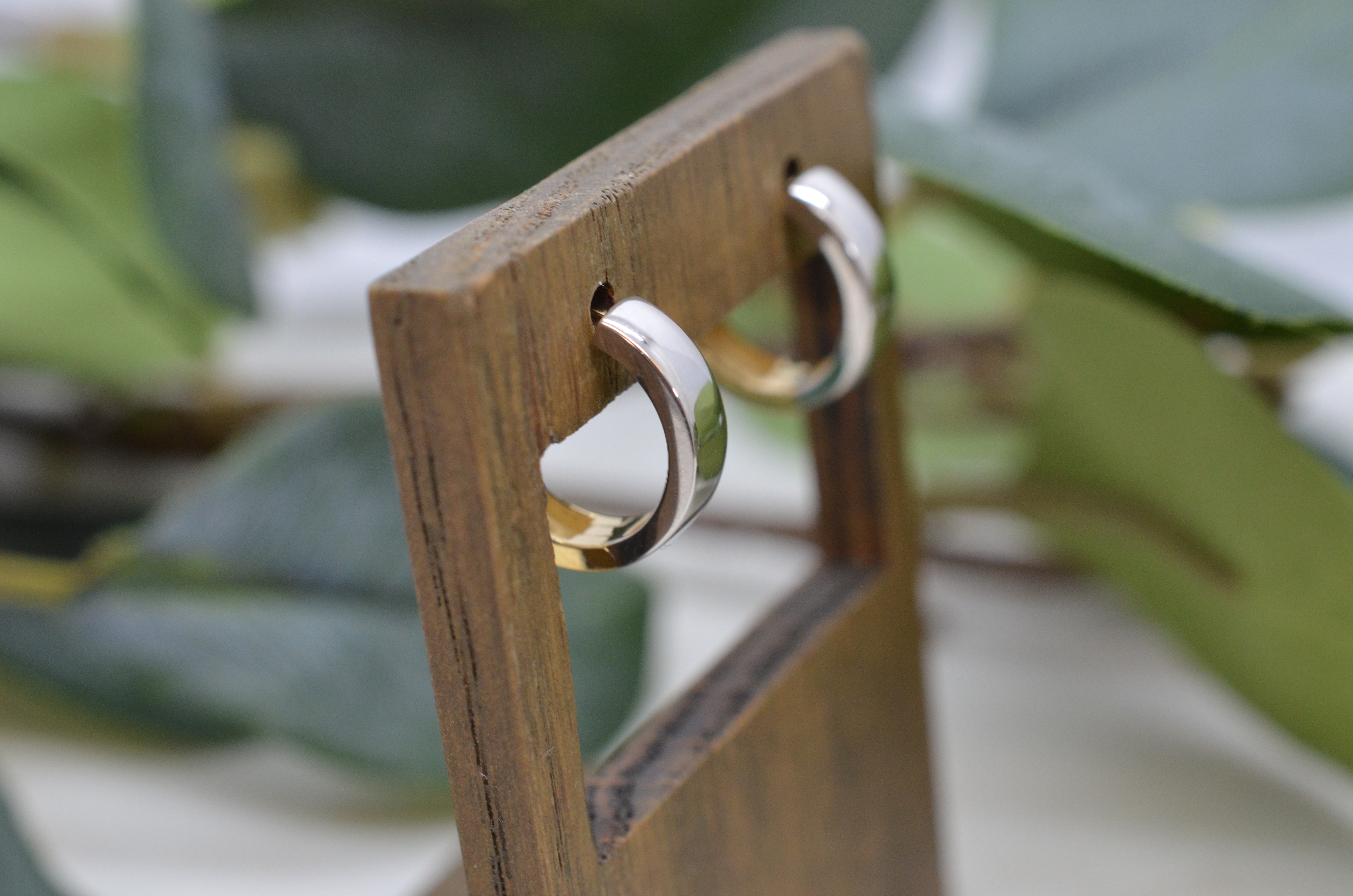 18k two colour earrings - 3