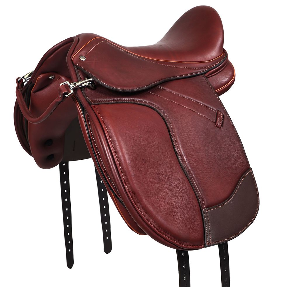 Ponnysadel i läder med Polyflexbom. Flexzone- Saddles "Hannover" - 5 Utbytbara koppjärn