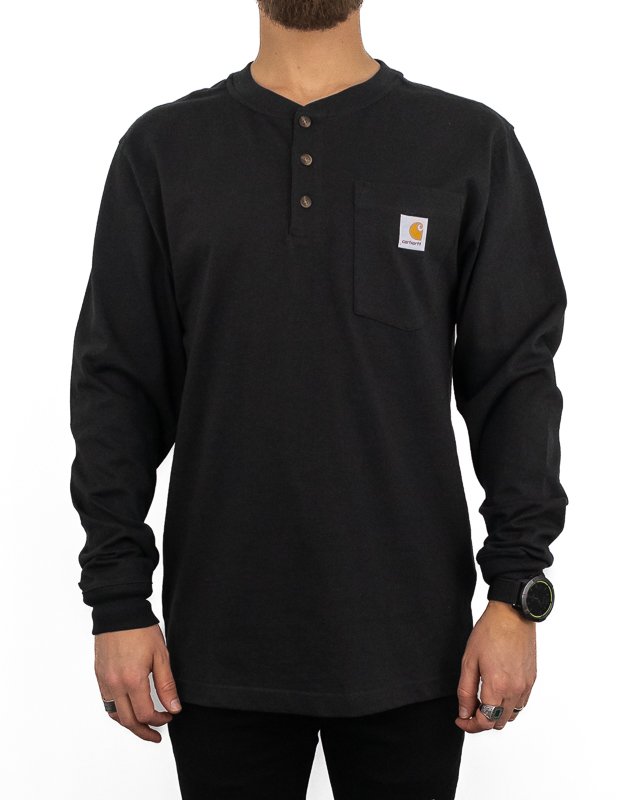 Carhartt Pocket Henley L S Black JHStore